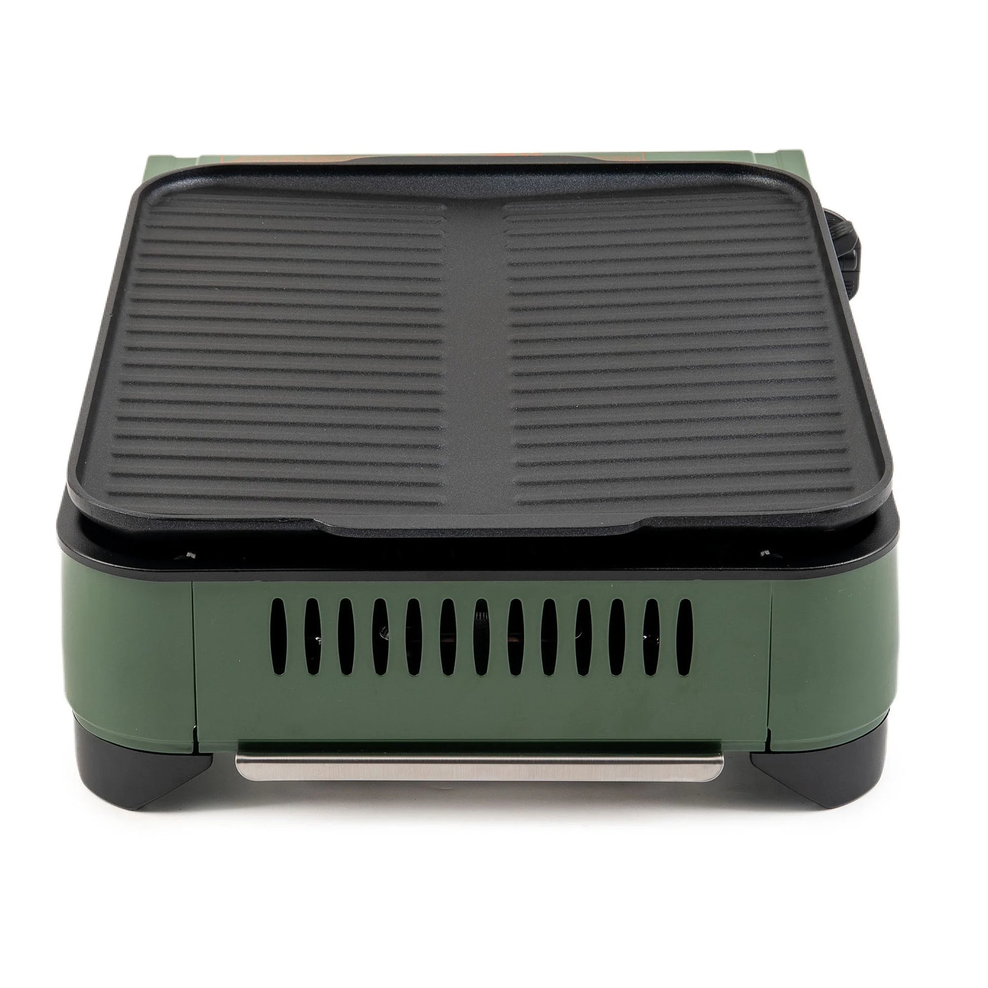 Outdoor Butane Griddle, 7650 BTU, 15"X12" Cast Aluminum Griddle Fits 4 Burgers, CSA Approved, Green Color