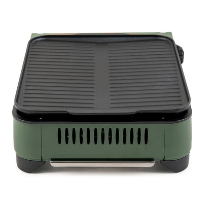 Outdoor Butane Griddle, 7650 BTU, 15"X12" Cast Aluminum Griddle Fits 4 Burgers, CSA Approved, Green Color