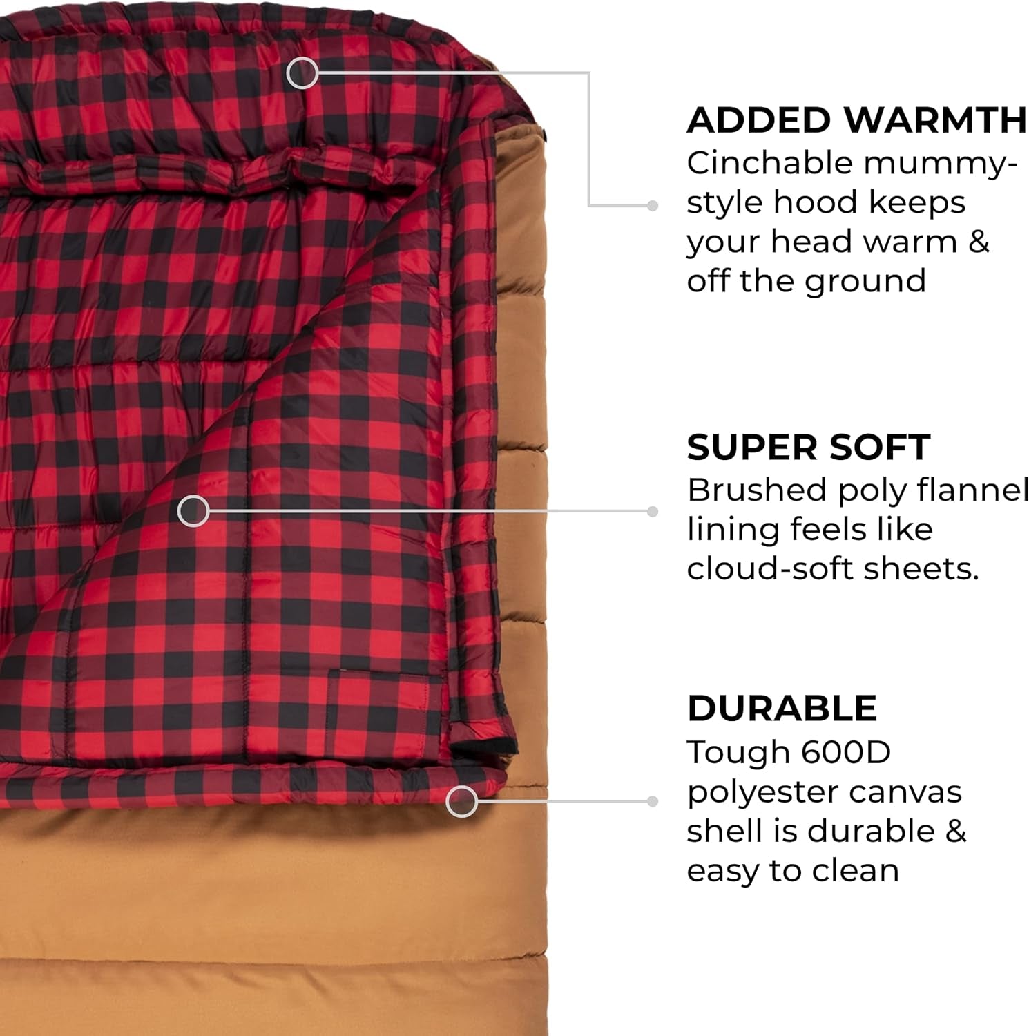 Deer Hunter -35F and 0F Degree Sleeping Bag. Warm and Comfortable Camping Sleeping Bags, Teton Tough Canvas Shell for Camping, Hunting, and Cold Weather