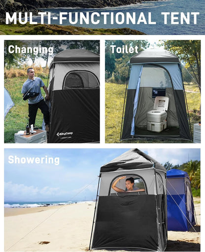 Shower Tent, Portable Camping Bathroom Tent with 5 Gallon Solar Heated Bag, Outdoor Privacy Changing Room Tent, Privacy Shelter for Toilet, Dressing Outdoor Camping, Hiking