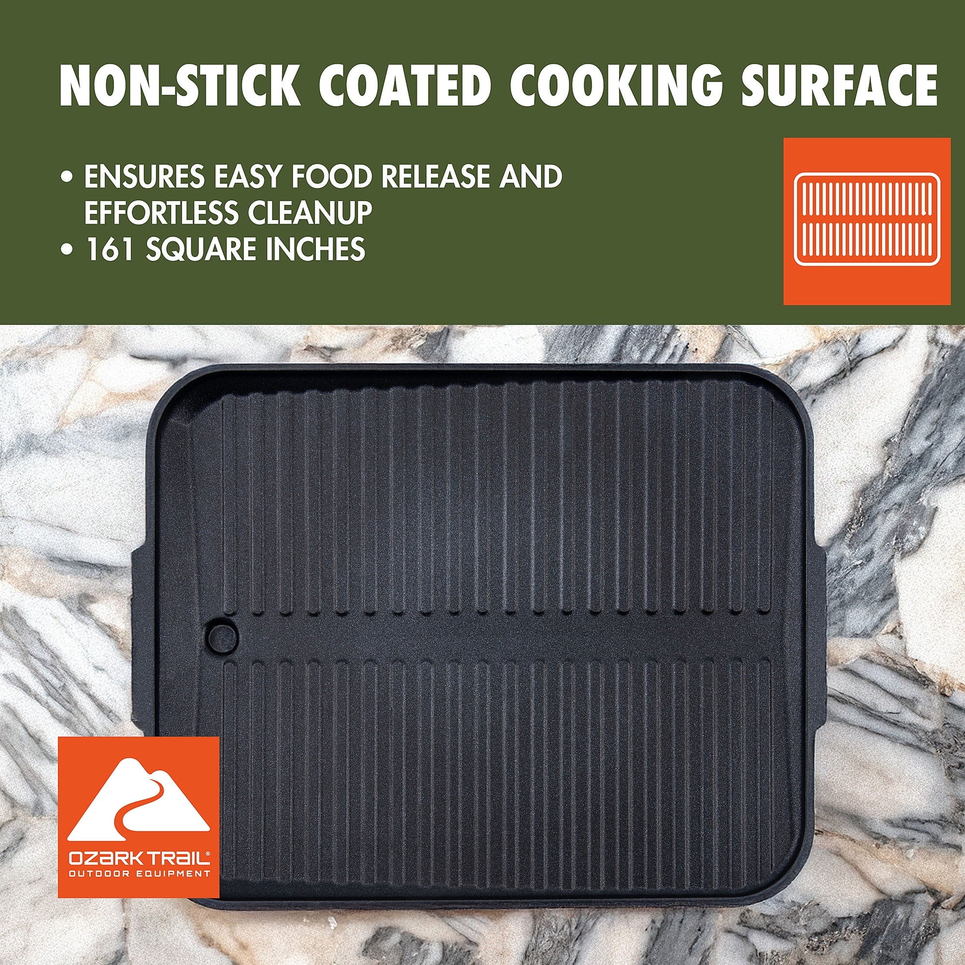 Outdoor Butane Griddle, 7650 BTU, 15"X12" Cast Aluminum Griddle Fits 4 Burgers, CSA Approved, Green Color