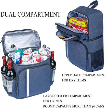 Backpack Cooler Leakproof Insulated Waterproof Backpack Cooler Bag, Lightweight Soft Beach Cooler Backpack for Men Women to Work Lunch Picnics Camping Hiking, 30 Cans