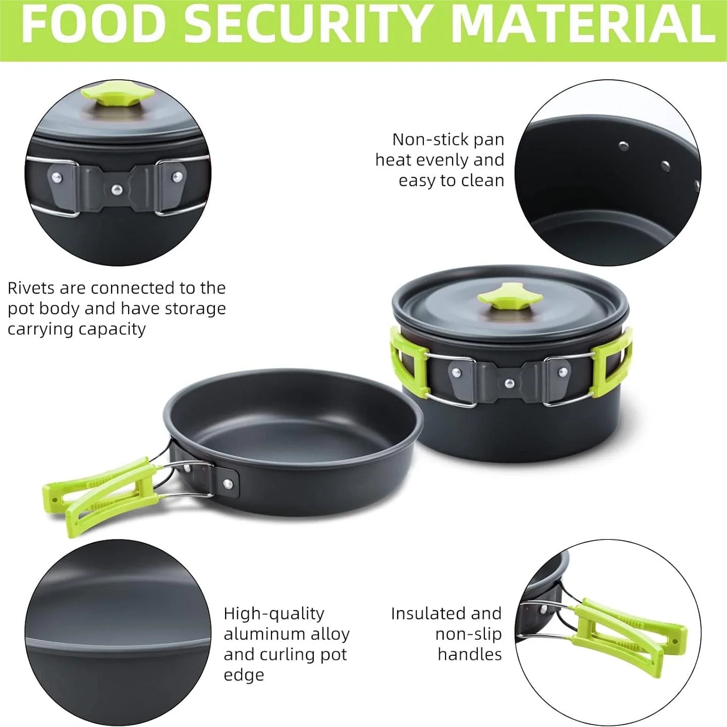 15Pcs Camping Cookware Set with Mini Stove, Aluminum Camping Cookware Kit, Folding Camping Cooking Set with Non-Stick Pot Pan Teapot Storage Bag for Camping Backpacking Outdoor Cooking Picnic