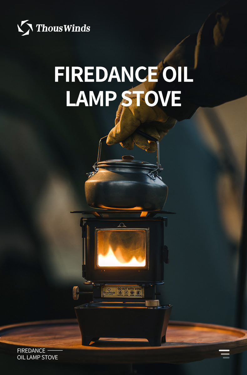 ThousWinds Firedance Oil Lamp Stove – Retro Stainless Steel Camping Lantern & Portable Cooking Stove