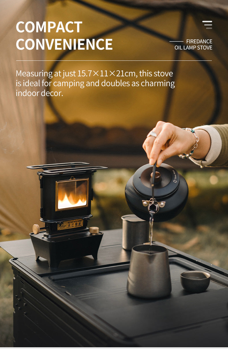 ThousWinds Firedance Oil Lamp Stove – Retro Stainless Steel Camping Lantern & Portable Cooking Stove