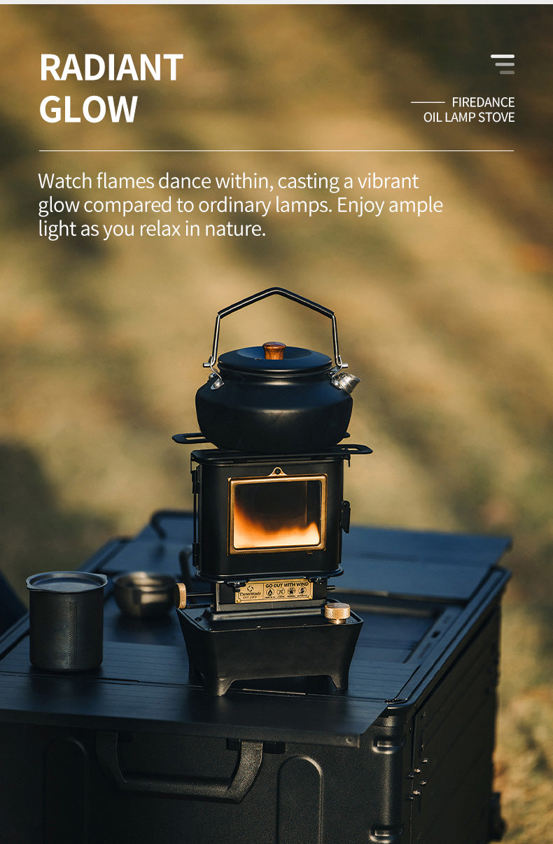 ThousWinds Firedance Oil Lamp Stove – Retro Stainless Steel Camping Lantern & Portable Cooking Stove