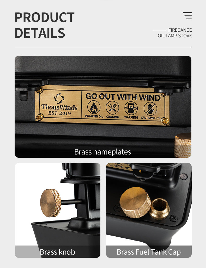 ThousWinds Firedance Oil Lamp Stove – Retro Stainless Steel Camping Lantern & Portable Cooking Stove