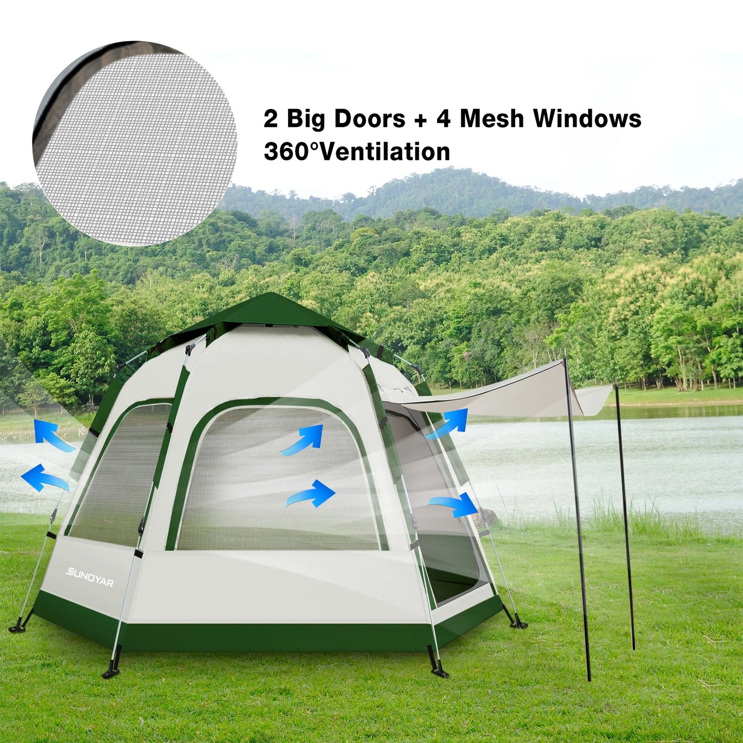 6-8 Person Tent for Camping, Camping Tent with Carry Bag, Instant Tent for Outdoor/Hiking/Traveling