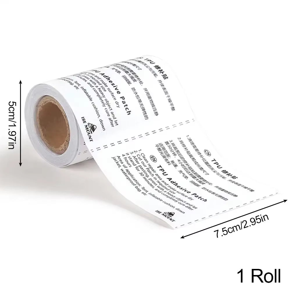 Tent Repair Tape Kit Waterproof Clear Camping Gear Air Mattress Repair Tape Patch Kit for Outdoor Tarp Boat Covers Sail