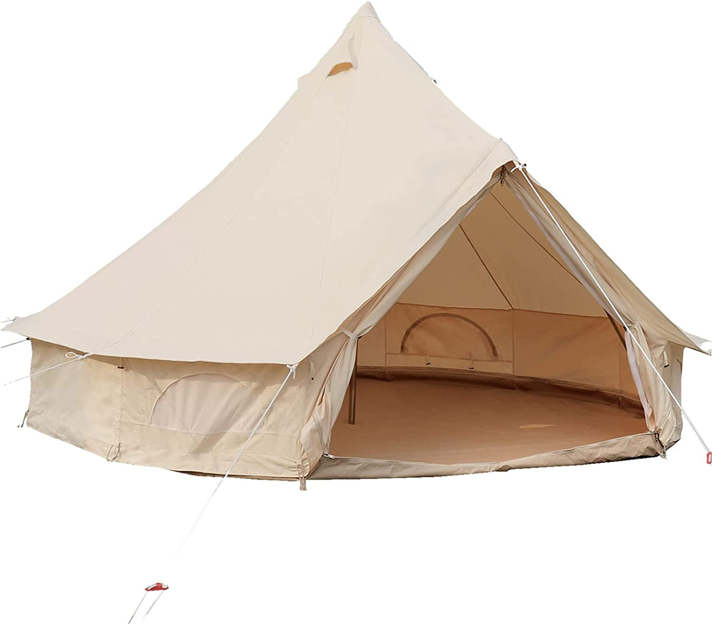 Canvas Bell Tent - 4 Seasons Breathable 100% Cotton Canvas Yurt - W/Stove Jack, Luxury Glamping Tent Waterproof for Family Camping, Hunting, Party