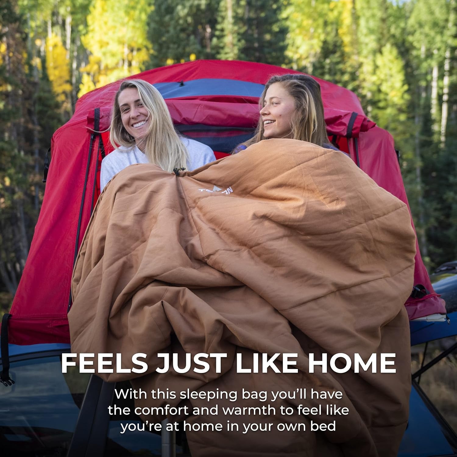 Deer Hunter -35F and 0F Degree Sleeping Bag. Warm and Comfortable Camping Sleeping Bags, Teton Tough Canvas Shell for Camping, Hunting, and Cold Weather