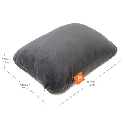 (2 Pack)  Memory Foam Camping Pillow, Adult Use, Dark Grey Color.
