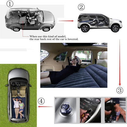 SUV Air Mattress, Thickened Car Bed Inflatable Home Air Mattress Portable Camping Outdoor Mattress, Flocking Surface, Fast Inflation (Mattress 1)