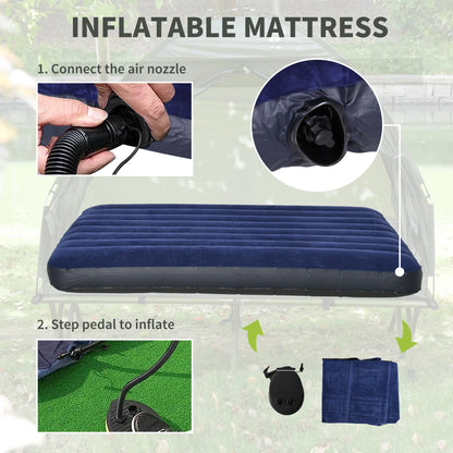 2 Person Foldable Camping Cot with Tent, Bedspread, Air Mattress