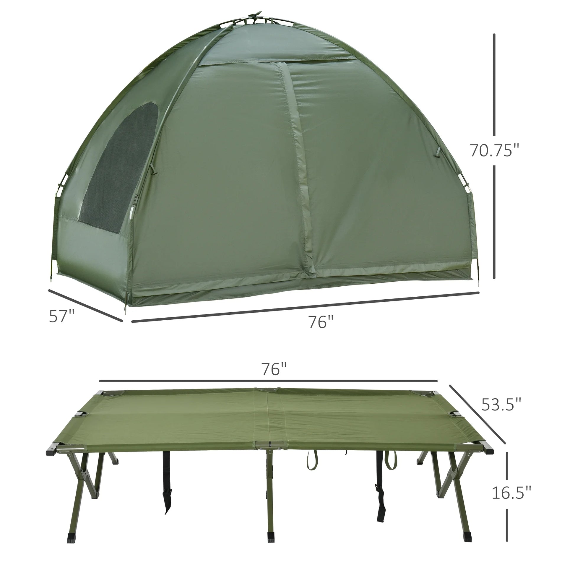 2 Person Foldable Camping Cot with Tent, Bedspread, Air Mattress