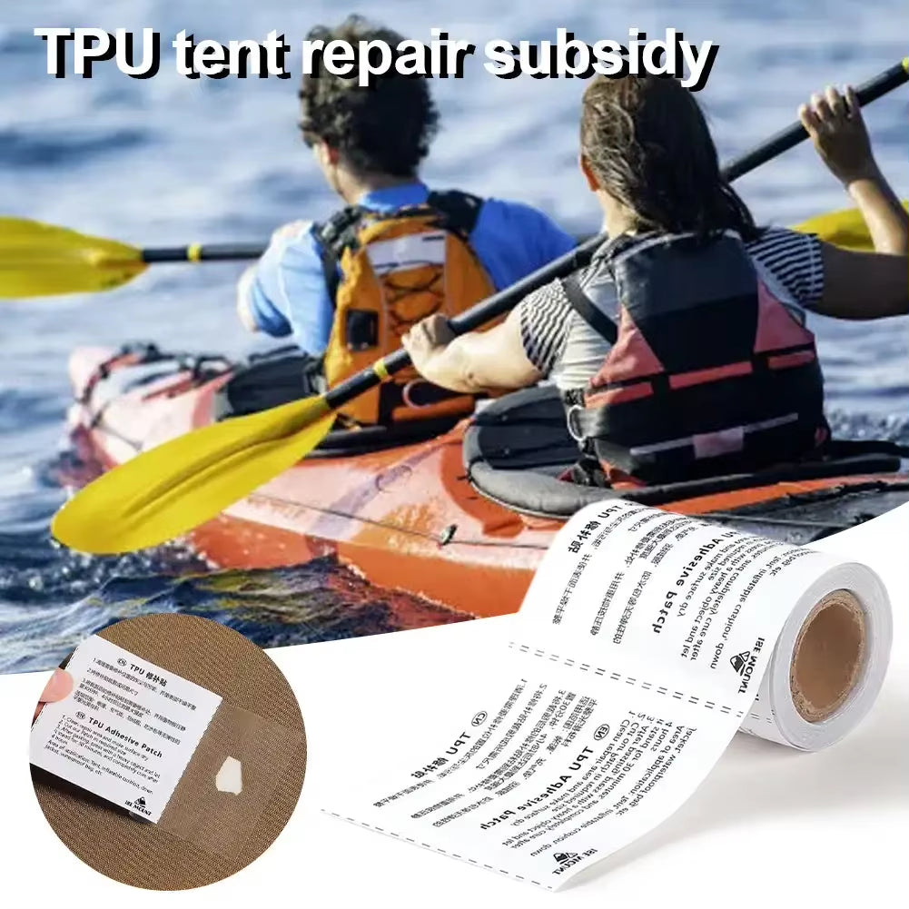 Tent Repair Tape Kit Waterproof Clear Camping Gear Air Mattress Repair Tape Patch Kit for Outdoor Tarp Boat Covers Sail
