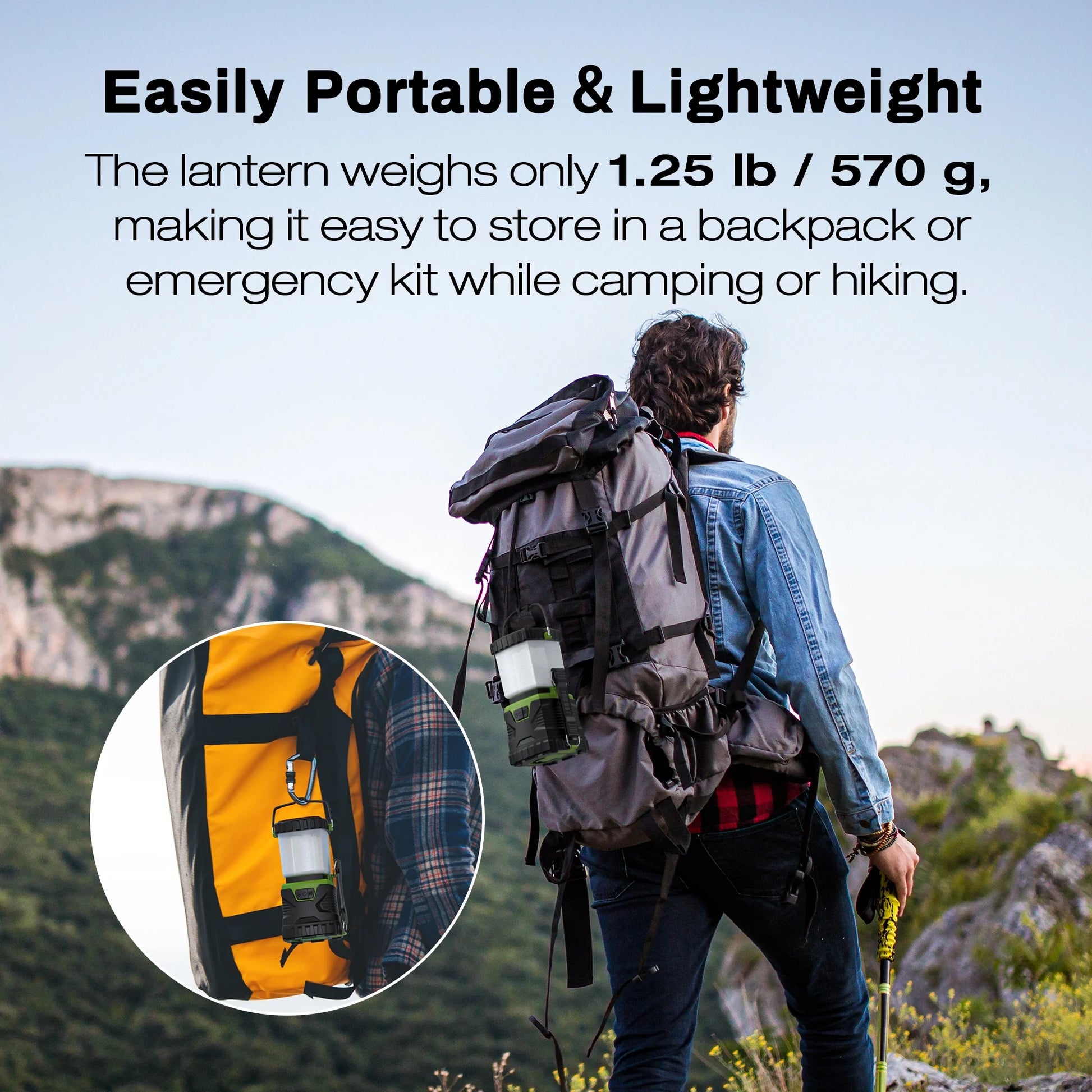Camping Lantern Rechargeable, 1500LM 4400Mah Camping Lights with 5 Light Modes, IP44 Waterproof Flashlight for Power Outages, Emergency, Home