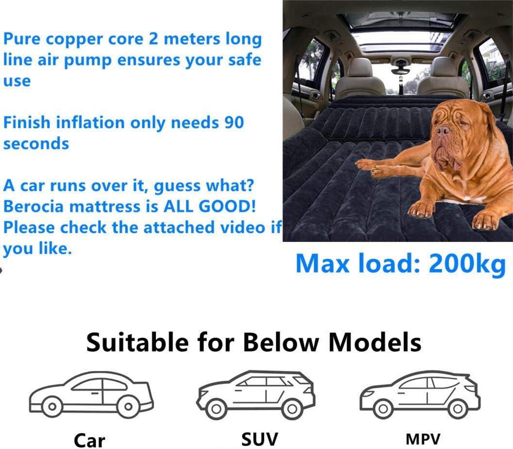 SUV Air Mattress, Thickened Car Bed Inflatable Home Air Mattress Portable Camping Outdoor Mattress, Flocking Surface, Fast Inflation (Mattress 1)