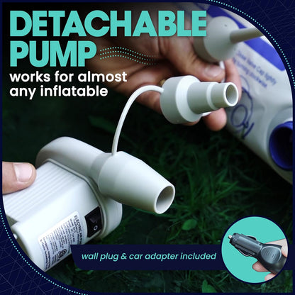 Camping Air Mattress with Built in Pump - Twin Blow up Mattress for Travel Guests - Portable Bed for Adults and Kids - Blue Open Box