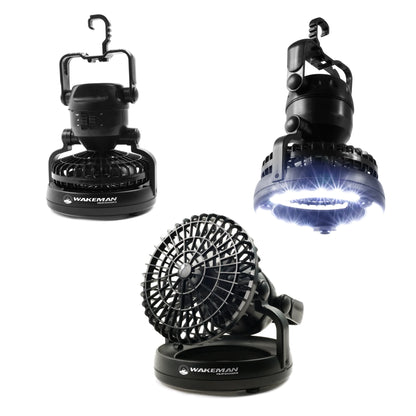 Wakeman Outdoors Camping Lantern with Ceiling Fan 18 LED Bulbs 2-Speed