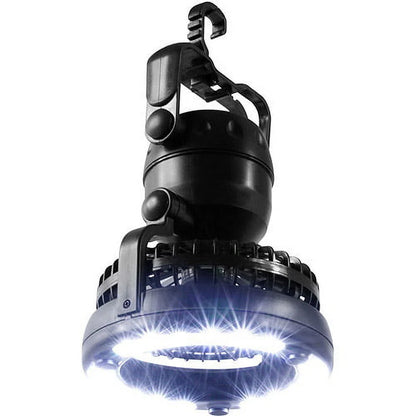 Wakeman Outdoors Camping Lantern with Ceiling Fan 18 LED Bulbs 2-Speed