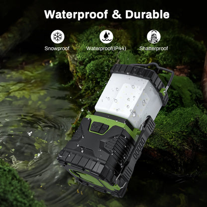 Camping Lantern Rechargeable, 1500LM 4400Mah Camping Lights with 5 Light Modes, IP44 Waterproof Flashlight for Power Outages, Emergency, Home