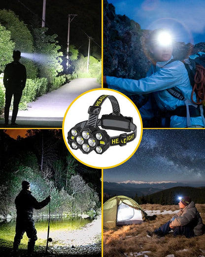 Head Torch Rechargeable 2023 Upgraded 22000 Lumen Head Torches LED Super Bright Rechargeable Headlight 10 Leds 10 Modes Headlamp Hands