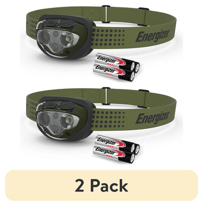 (2 Pack)  Vision Ultra HD LED Headlamp, Bright 550 Lumens, for Camping, Running, Jogging, Hunting, Hiking, Reading and Tactical Use, 3 AAA Batteries Included