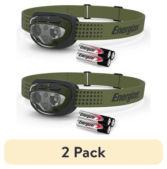 (2 Pack)  Vision Ultra HD LED Headlamp, Bright 550 Lumens, for Camping, Running, Jogging, Hunting, Hiking, Reading and Tactical Use, 3 AAA Batteries Included