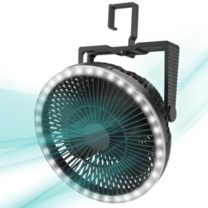 Panergy Camping Tent Fan with LED Lantern, Camp Fan Rechargeable, 10000Mah Battery Operated Fan, Max. 28H Working Time, Powerful & Quiet, Portable Fan with Hook for Tent and Emergency