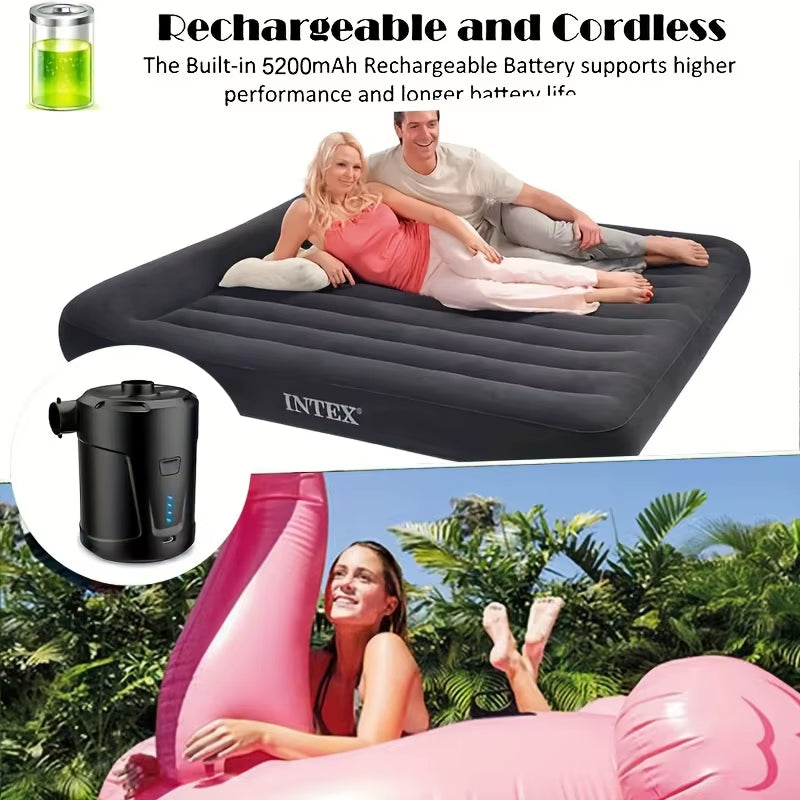 5200MAH Portable Portable Air Pump Outdoor Camping Air Mattress Swimming Pool Swimming Ring Inflatable Sofa Air Pump Home