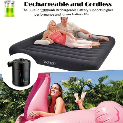 5200MAH Portable Portable Air Pump Outdoor Camping Air Mattress Swimming Pool Swimming Ring Inflatable Sofa Air Pump Home